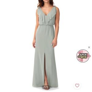 Azazie Kelsey bridesmaid dress in Silver.